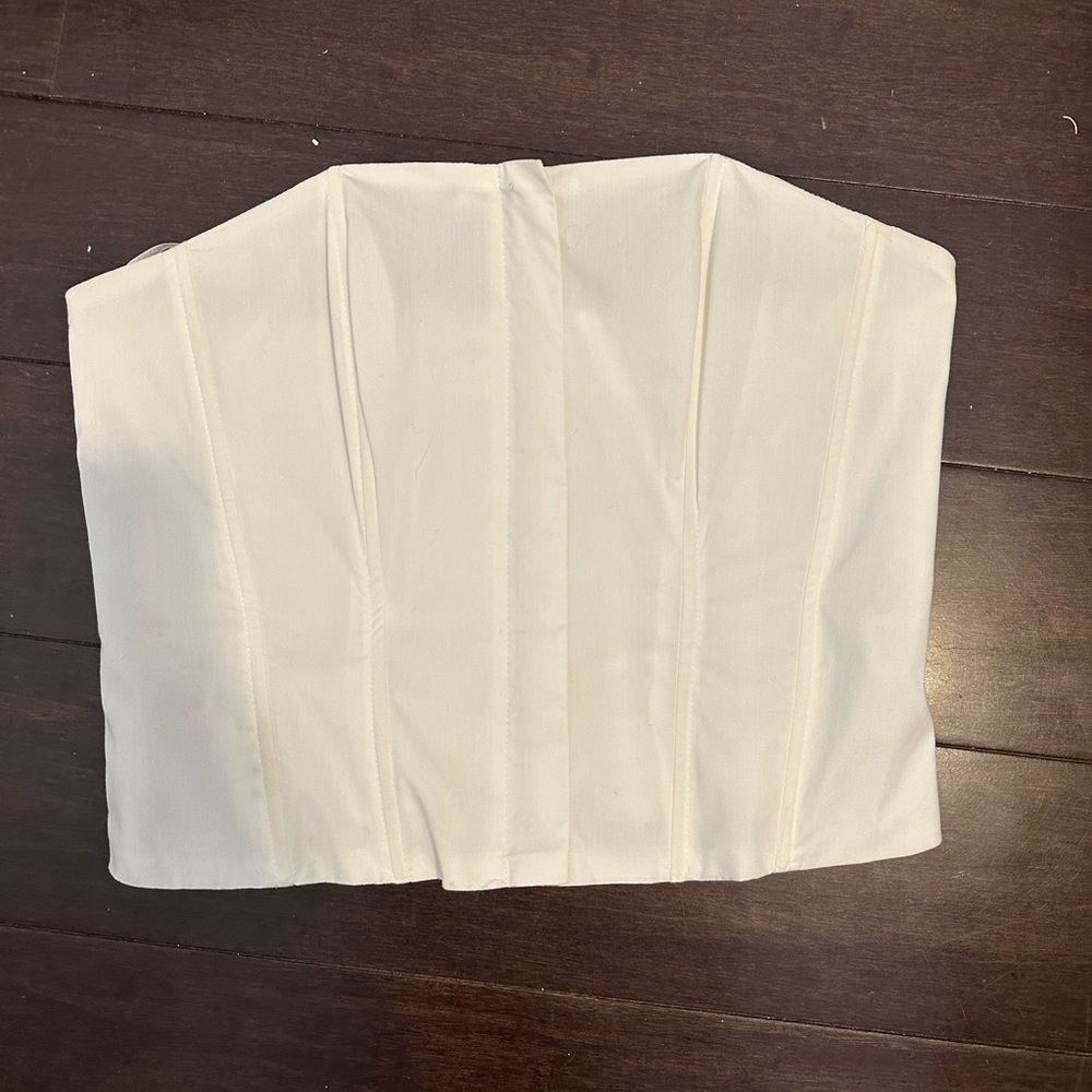 Superdown White cropped corset top